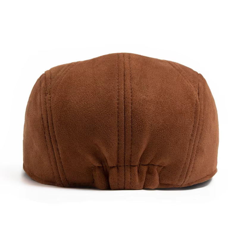 New Suede Autumn Winter Beret Fashion Vintage Men Women Newsboy Hat Casual Flat Visor Cap Berets for 54-58Cm Head Circum Ference