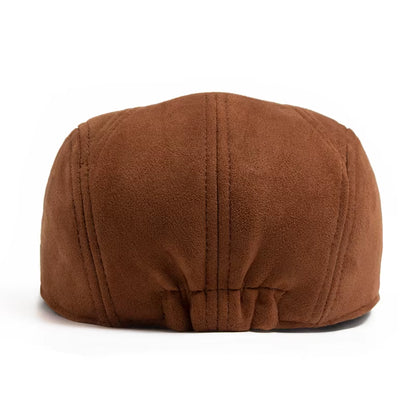New Suede Autumn Winter Beret Fashion Vintage Men Women Newsboy Hat Casual Flat Visor Cap Berets for 54-58Cm Head Circum Ference