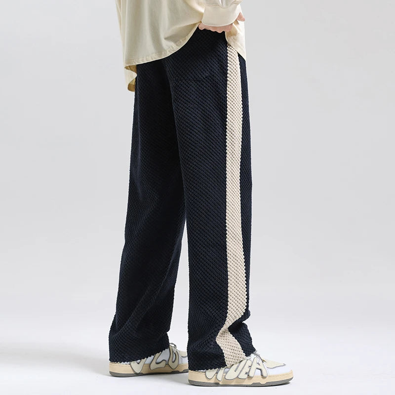 2023 Autumn Men'S Casual Pants Loose Fit Straight Leg Trousers with Pineapple Pattern Versatile Long Trousers for Men