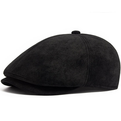 New PU Imitation Leather Newsboy Cap Fashion Vintage Men Women Berets for Spring Autumn Visor Flat Hat Casual Retro Hip Hop Caps
