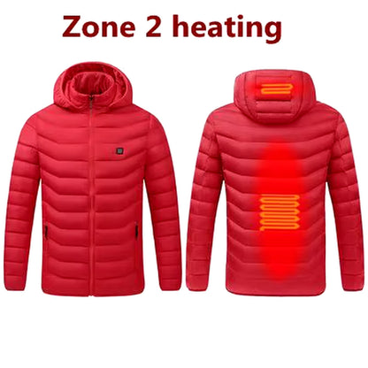 Men'S Parka Winter Warm USB Heating Jackets Smart Thermostat Pure Color Hooded Heated Clothing Male Bobojaco Warm Padded Jacket