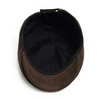 New PU Imitation Leather Newsboy Cap Fashion Vintage Men Women Berets for Spring Autumn Visor Flat Hat Casual Retro Hip Hop Caps