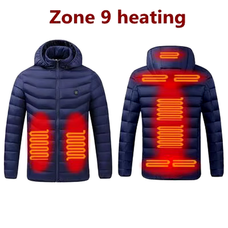 Men'S Parka Winter Warm USB Heating Jackets Smart Thermostat Pure Color Hooded Heated Clothing Male Bobojaco Warm Padded Jacket