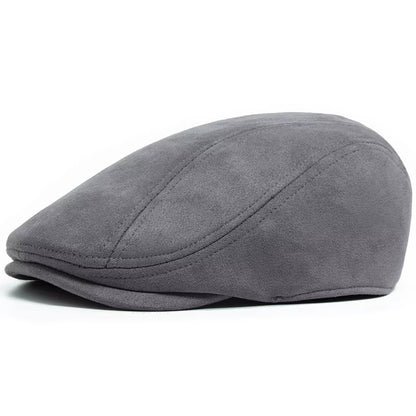 New Suede Autumn Winter Beret Fashion Vintage Men Women Newsboy Hat Casual Flat Visor Cap Berets for 54-58Cm Head Circum Ference
