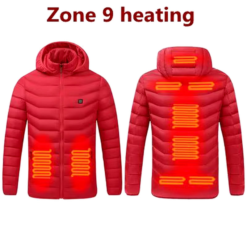 Men'S Parka Winter Warm USB Heating Jackets Smart Thermostat Pure Color Hooded Heated Clothing Male Bobojaco Warm Padded Jacket