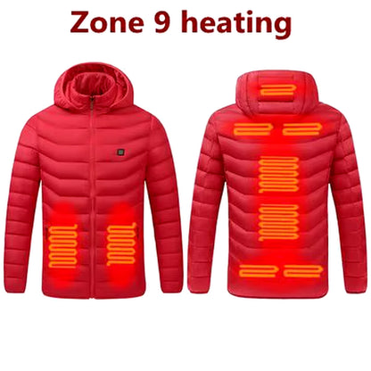 Men'S Parka Winter Warm USB Heating Jackets Smart Thermostat Pure Color Hooded Heated Clothing Male Bobojaco Warm Padded Jacket