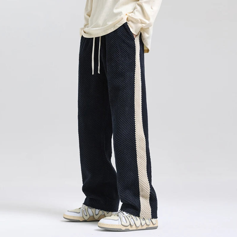 2023 Autumn Men'S Casual Pants Loose Fit Straight Leg Trousers with Pineapple Pattern Versatile Long Trousers for Men