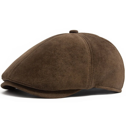 New PU Imitation Leather Newsboy Cap Fashion Vintage Men Women Berets for Spring Autumn Visor Flat Hat Casual Retro Hip Hop Caps