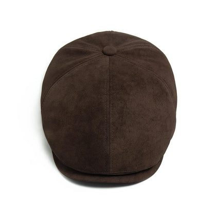 New PU Imitation Leather Newsboy Cap Fashion Vintage Men Women Berets for Spring Autumn Visor Flat Hat Casual Retro Hip Hop Caps