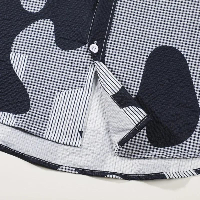 Summer Thin Printed Shirtturtleneck Cardigan Half-Sleeved Top,Travel and Vacation Beach Flower Shirt,Short Sleeved Shirt for Men