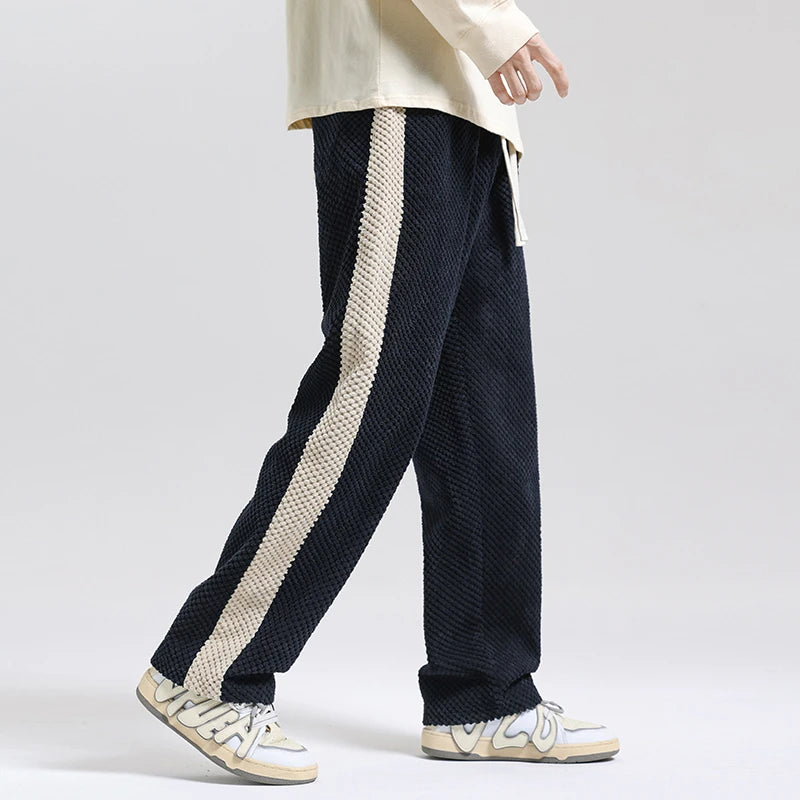 2023 Autumn Men'S Casual Pants Loose Fit Straight Leg Trousers with Pineapple Pattern Versatile Long Trousers for Men