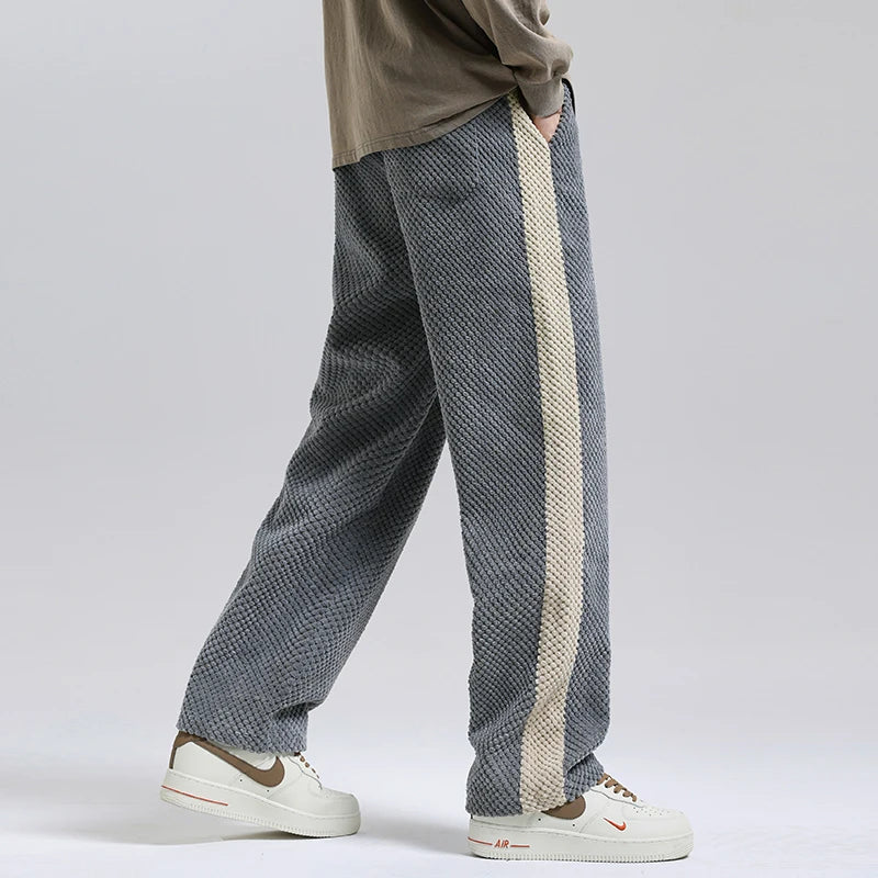 2023 Autumn Men'S Casual Pants Loose Fit Straight Leg Trousers with Pineapple Pattern Versatile Long Trousers for Men