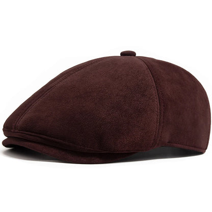 New PU Imitation Leather Newsboy Cap Fashion Vintage Men Women Berets for Spring Autumn Visor Flat Hat Casual Retro Hip Hop Caps